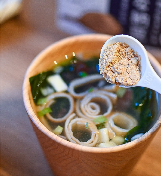 natto powder, miso soup